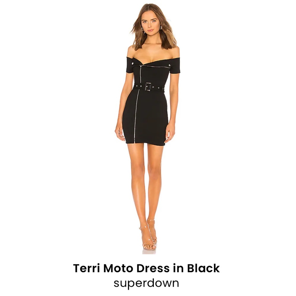 Black dress with belt